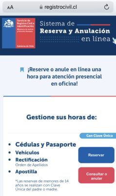 como pedir horas en el registro civil